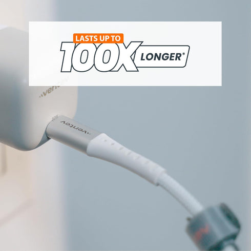 Ventev - MFi Certified iPhone Charger USB A to Apple Lightning Cable 10ft - Durable Steel Design, Lasts Up to 100x