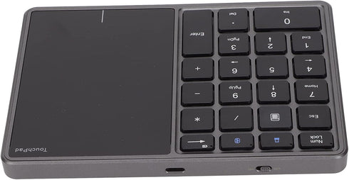 Lazmin112 Wireless Numeric Keypad, 22 Keys 2.4G Bluetooth Number Keyboard with Touchpad, Type C Interface, for Win,