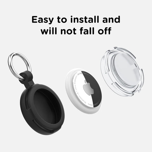 Compatible with AirTag Case Keychain, IPX8 Waterproof Holder, Silicone AirTags Cases with Key Ring