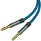2 Pack TRRS 3.5mm Audio Cable, 5Ft 4-Conductor Nylon Braided Aux Cord for Car Home Stereos, Blue
