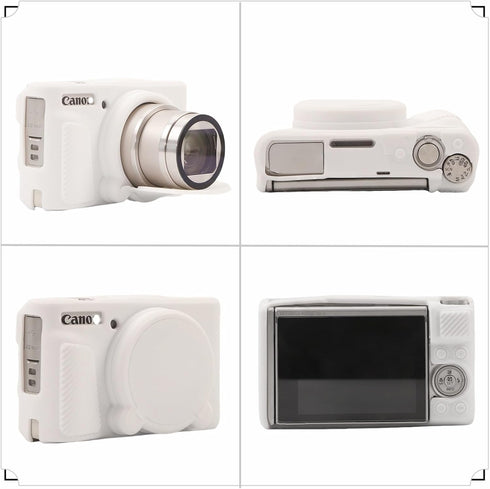 SZHSYJY Camera Case for Canon PowerShot SX740/ SX730 Digital Camera,Soft Silicone Protective Bag Removable Lens Cover,Anti-Scratch Slim Fit Lightweight Protective Case.(White)