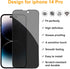 pehael [2+2 Pack iPhone 14 Pro Privacy Screen Protector with Camera Lens Protector Full Coverage Anti-Spy Tempered Glass Film 9H Hardness Upgrade Edge Protection Easy Installation Bubble Free