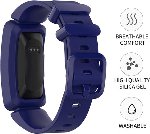Watbro Kids Bands Compatible with Fitbit Ace 2, Colorful Soft Silicone Replacement Strap for Boys Girls 6+