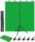 Green Screen Stand Kit, HEMMOTOP 5x6.5 ft Backdrop with Stand for Streaming, Gaming, Zoom, Portable Greenscreen