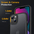 JETech iPhone 13 Mini Case, 5.4-Inch, Shockproof Military Grade, Frosted Translucent Back, Anti-Fingerprint (Black)