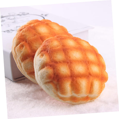 2pcs Set PU Fake Pineapple Bread Simulated Bread Props for Bakery Decor Chic Photo Prop for Kitchen and Shop