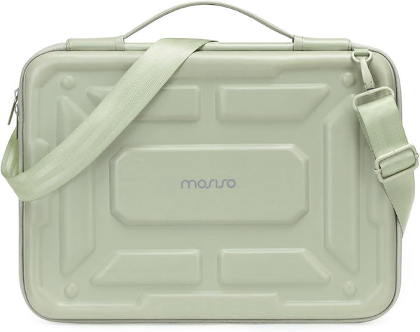 MOSISO Waterproof Laptop Shoulder Bag for MacBook Pro 14 inch 2023/2022/2021, Shockproof Carrying Case, Antique Green