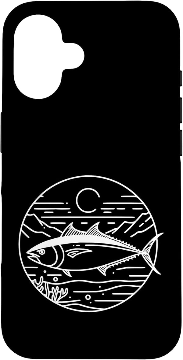 Jimbeels Line Art Tuna Fish Ocean Scene Minimalist Design Case for iPhone 16