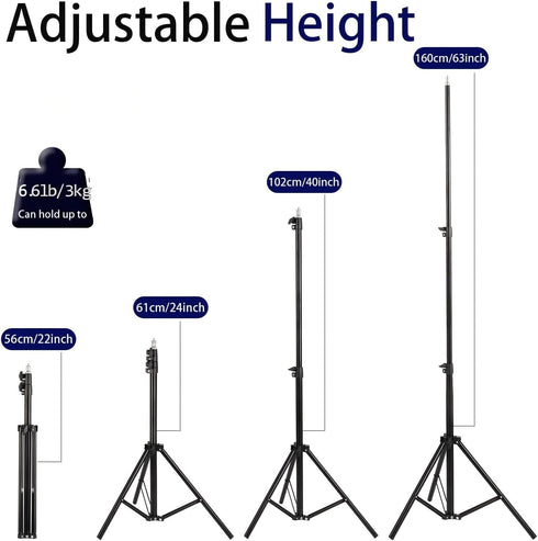 ClarVise (Black,22"-63") Professional Tripod Stand, Mini Projector Tripod,Adjustable Height Light Stand for Ring