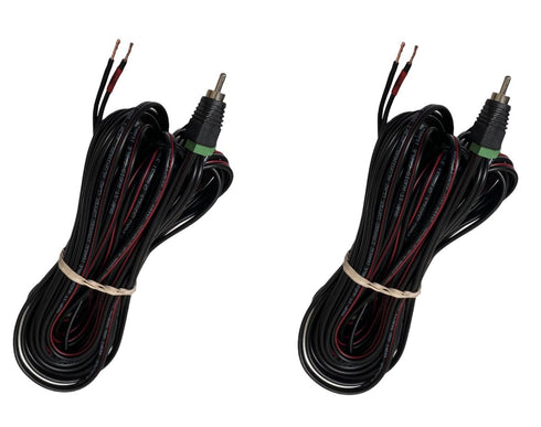 USAV 16AWG 20FT Speaker Wire, RCA Adapter Plug to Bare Wire for AV Receiver, Stereo Wire Cord to RCA - Pair
