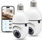 Light Bulb Security Camera, Ring 2.4G Hz WiFi Camera for Home Security with Spot Light, 24/7 Recording (2 x Light Bulb)
