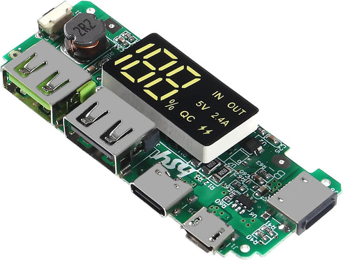 3pcs Lithium Battery Charger Board with LED Dual USB 5V 2.4A Micro/Type-C Mobile Power Bank Charging Module Circuit