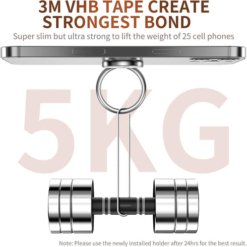 Generic 360 Cell Phone Ring Holder Stand Degree Rotation Finger Ring, Polished Metal Phone Grip for Magnetic Car Mount
