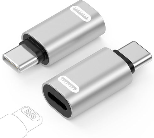 MoKo Lightning Female to USB C Male Adapter 2 Pack, Fast Charging/Data Transfer for iPhone 15 Series, NOT for Audio