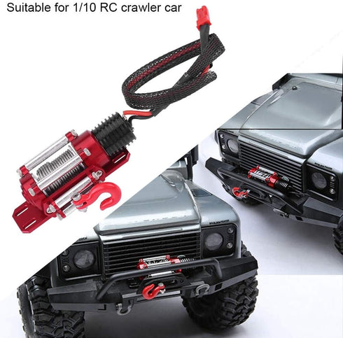 Woyisisi Winch, 1/10 Winch RC Car Scale RC Model Vehicle Crawler Car Accessory Metal with Remote Controller