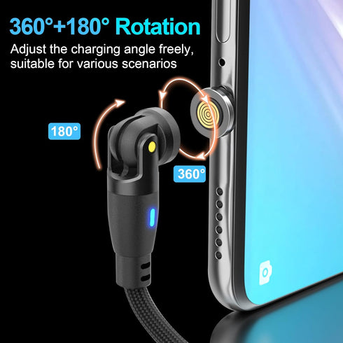 Ion 6 in 1 Magnetic Data Transmission & Fast Charging Cable, 100W PD, 540 Rotation, 1.8 Meter Length