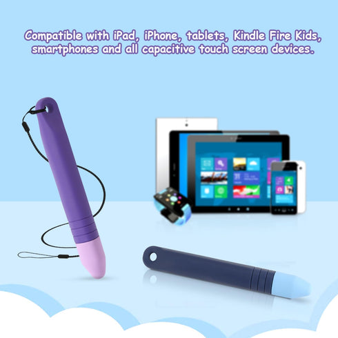 2pcs Kid-Friendly Stylus Pens for Touchscreen, Crayon Stylus Pen & Tethers for Children's Touch Screen Devices
