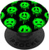 Melting Happy Face Smile Trippy Sad Face Graffiti Green PopSockets PopGrip: Swappable Grip for Phones & Tablets