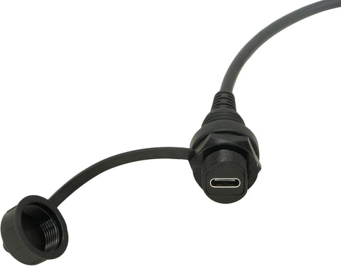 CERRXIAN 30cm USB Type C 2.0 Waterproof Extension Cable for Car, Boat, Motorcycle, Truck Dash (USB-C)