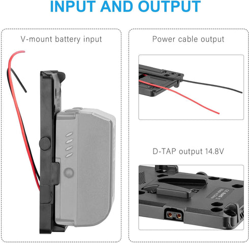 Fomito V Mount V-Lock D-tap BP Battery Plate Adapter, 14.4V to 16.8V D-tap Output