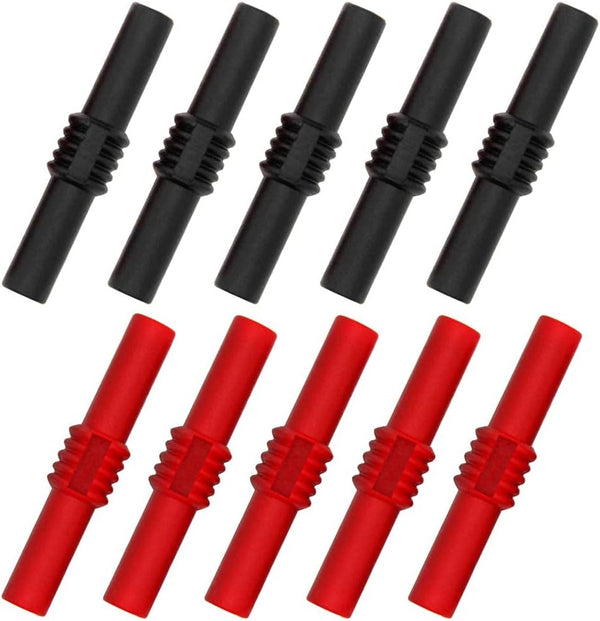 10Pcs Insulated 4mm Banana Jack Female to Female Connectors, Coupler for 4MM Banana Plug Extension Adapters