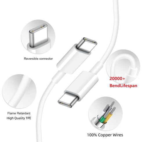 20 ft USB C Cable, C to C Fast Charging (1 Pack), 60W(3A) 480Mbps Compatible with iPhone 15/15 Pro/15 Plus/15 Pro Max,