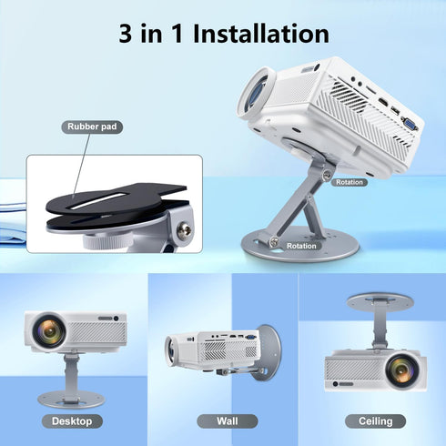 ZDSSY Setup, (1/4-Inch Mini Projector Stand Table, Desk, Wall and Ceiling Mount, Ultra-Stable with Easy Compact