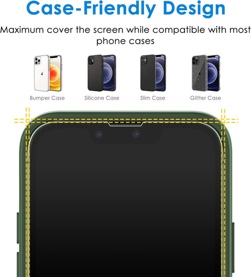 JETech 2-Pack Tempered Glass Screen Protector for iPhone 13/13 Pro 6.1", Full Coverage, HD Clear, Auto Alignment Tool.
