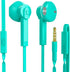 Wired Earbuds with Microphone, Earphones in-Ear Headphones HiFi Stereo, Powerful Bass and Crystal Clear Audio, 3.5mm Headphone for iPhone, Android Phones, MP3, Laptop, Computer (Teal)