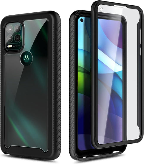 NZND Case for Motorola Moto G Stylus 5G, Built-in Screen Protector, Full-Body Protective Shockproof Rugged Bumper