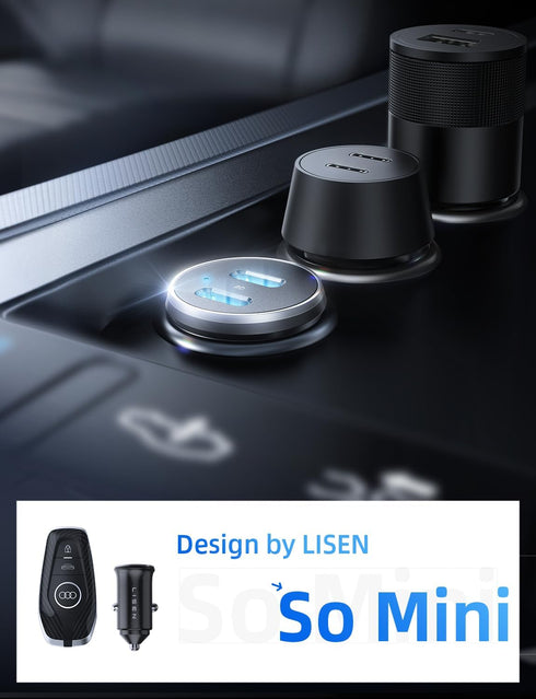LISEN 90W USB C Car Charger, Fast Charging for iPhone 16/15 Pro Max, Dual PD 45W Port, Super Fast Adapter with 2 Cables