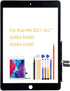for iPad 9 10.2" 2021 Screen Replacement, Touch Screen Digitizer Glass Panel Lens Repair Kits (Black, No Home Button)