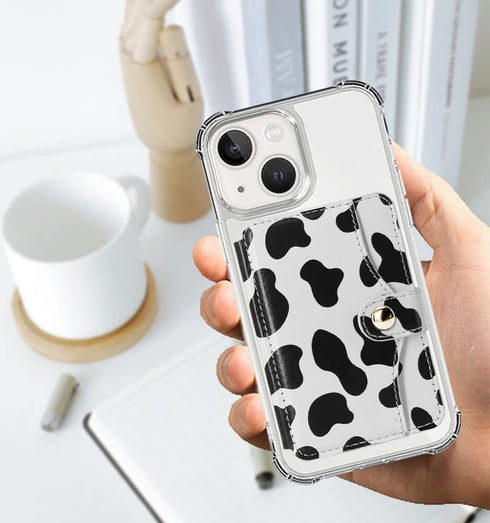 M-Plateau Phone Card Holder, Stick On Leather Phone Wallet with Snap Closure for iPhone 14 Case and Most Smartphones