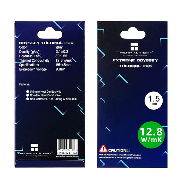 Thermalright Thermal Pad, 1.5mm, 12.8 W/mK, Non-Conductive Heat Resistance, Silicone for PC PS5 PS4 Laptop Heatsink