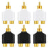 Xyembu 6Pcs RCA Y Splitter Adapter 1 Male 2 Female Audio Video Y