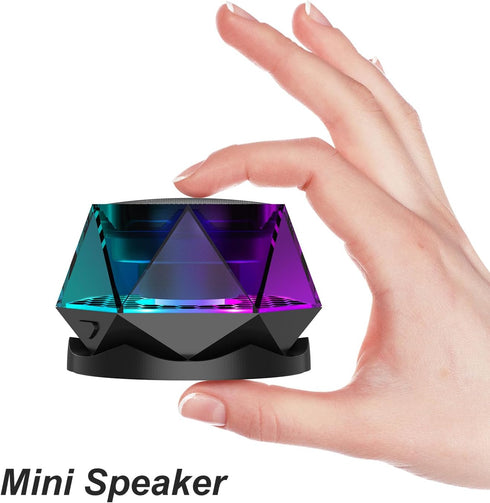 EGKimBa Magnetic Diamond Bluetooth Speaker, Small Wireless Speaker with Multi RGB Color Light Show, 2 Pieces