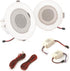 Pyle 4” Pair Flush Mount in-Wall in-Ceiling 2-Way Home Speaker System with Built-in LED Lights, White
