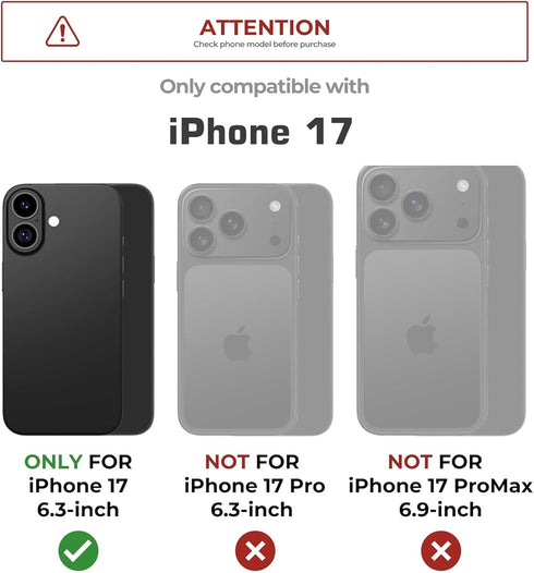 Gugfly 17 2X 17 6.3'', Compatible with iPhone Case: Screen Protector, Anti-Drop, Shockproof, Heavy Duty Protective