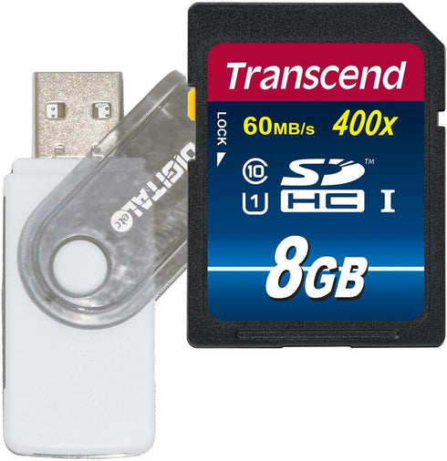 Digital Etc Transcend 8 GB High Speed 10 UHS Flash Memory Card (TS8GSDU1) and