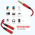MOSWAG Headphone Mic Splitters Adapter, Audio Headphone Connector for Gaming Headset, PS4, Xbox One, Notebook, Mobile