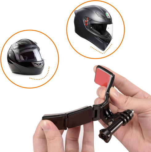 Motorcycle Helmet Chin Mount Kits, Adhesive Curved Pads Compatible with GoPro Hero 12, 11, 10, 9, 8, 7, 6, 5