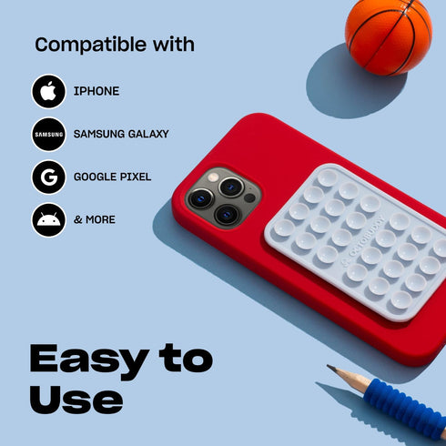 Silicone Suction Phone Case Adhesive Mount, Hands-Free Strong Grip Holder for Selfies & Videos, iPhone & Android (Baby