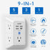 5-Outlet Wall Charger Surge Protector with 4 USB Ports - 1680J Multi Plug for Home, Office, Travel