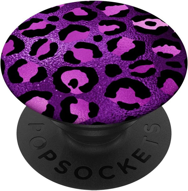 Purple Leopard Print Animal Skin PopSockets Swappable PopGrip