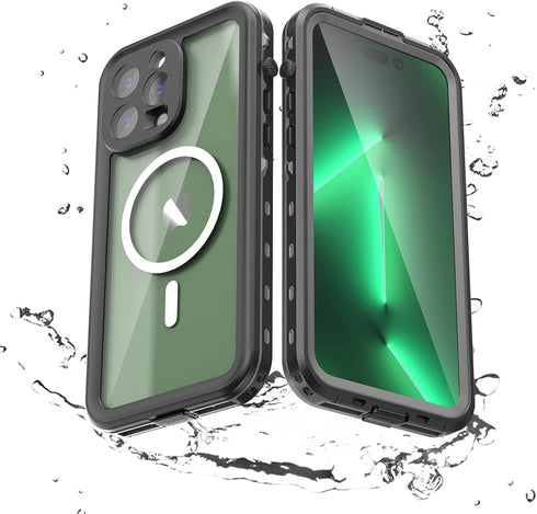 Waterproof Case for iPhone 14 Pro Max, Black, Snowproof & Shockproof with Built-in Screen Protector