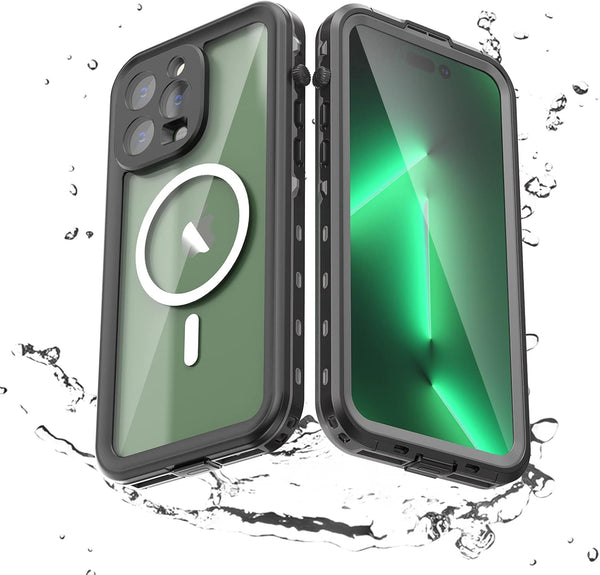 Waterproof Case for iPhone 14 Pro Max, Black, Snowproof & Shockproof with Built-in Screen Protector