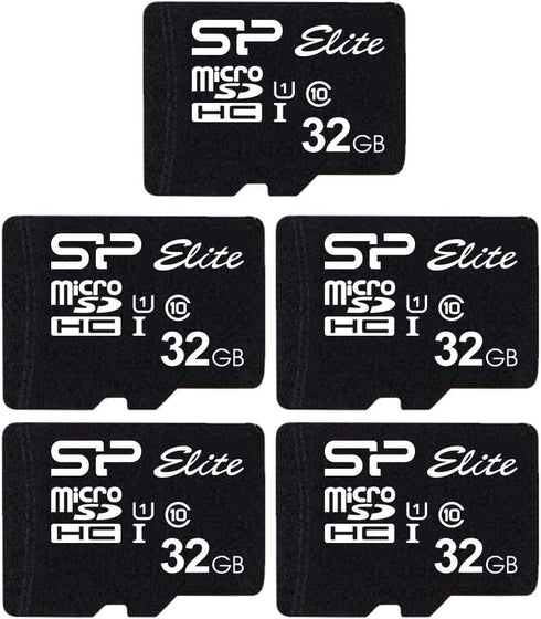 Silicon Power Elite 32GB MicroSD Card 5-Pack with Adapter