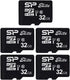Silicon Power Elite 32GB MicroSD Card 5-Pack with Adapter