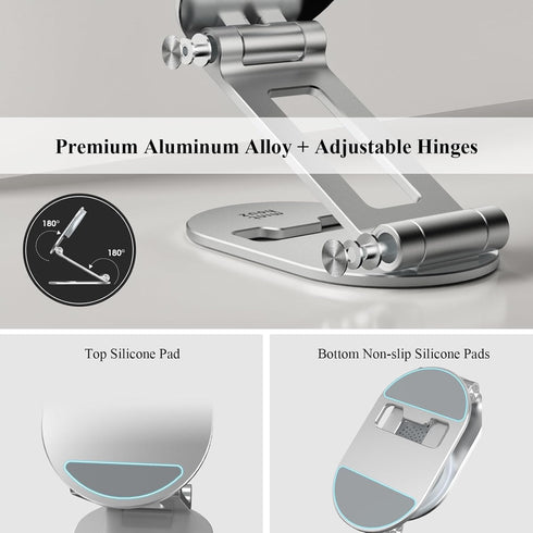 Minthouz Magnetic Wireless Charger, Foldable MagSafe Charging Stand, Adjustable Aluminum Phone Holder with 20W USB-C