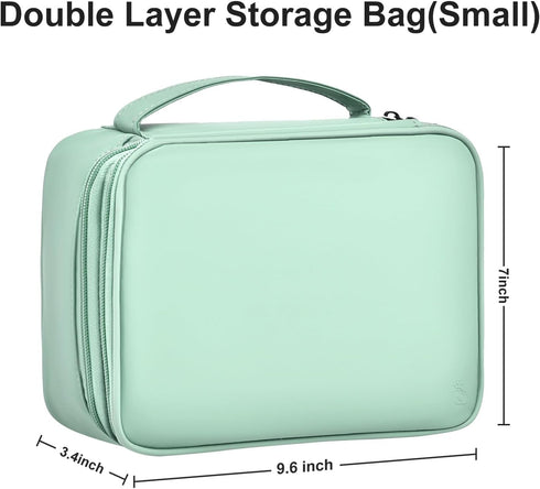 Large Capacity Travel Electronics Accessories Organizer Case, Waterproof Leather Cord Organizer with Adjustable Divider